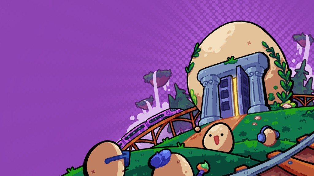 Egg Academy community grounds with friendly egg characters
