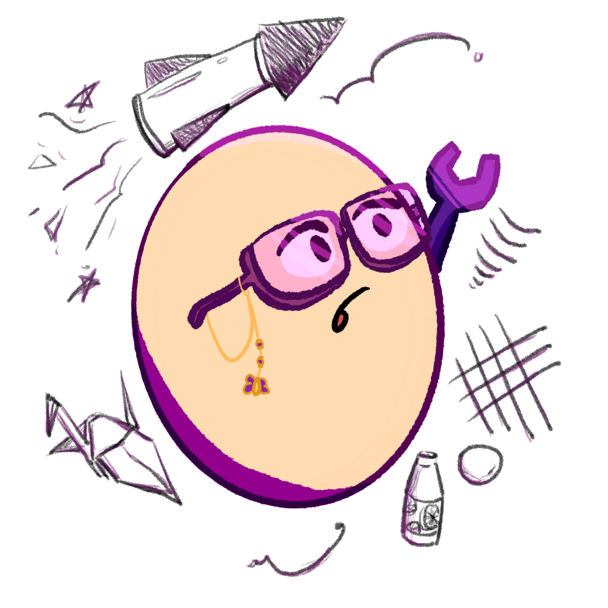 Technician Egg — developer class character with glasses and wrench.